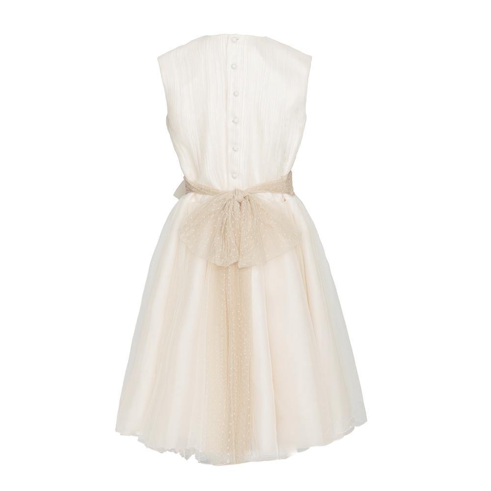 Vestido tono beige sin manga para eventos sociales - H074 - marca Marla