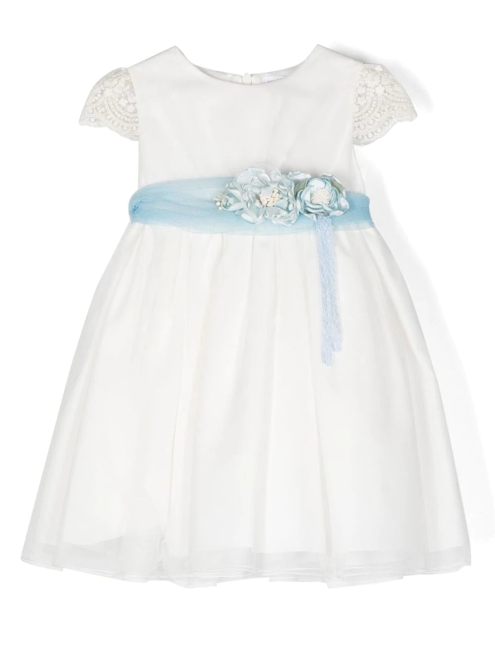 Vestido de bautizo blanco con lazo azul - 310BB - marca Mimilú