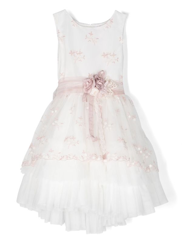 Vestido corto con bordado de flores para eventos sociales- 939 - marca Mimilú