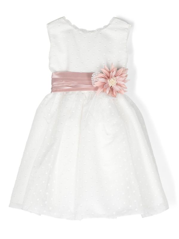 Vestido corto blanco en tul bordado para eventos sociales - 582422 - marca Amaya