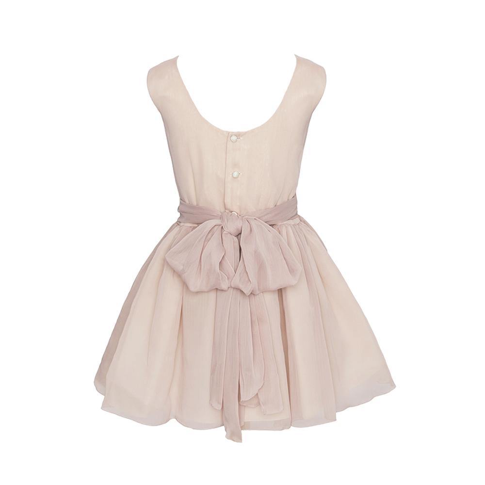 Vestido corto tono rosa palo sin manga para eventos sociales - M038 - marca Marla