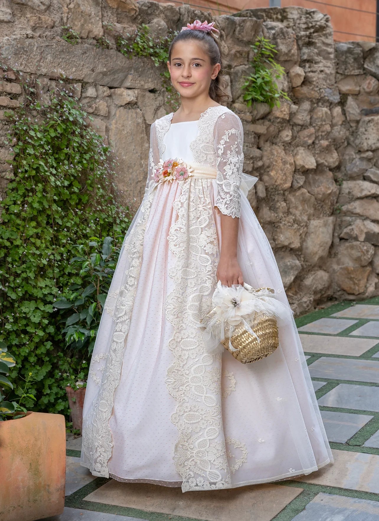 Vestido largo de comunión ANDREA - marca Alhuka
