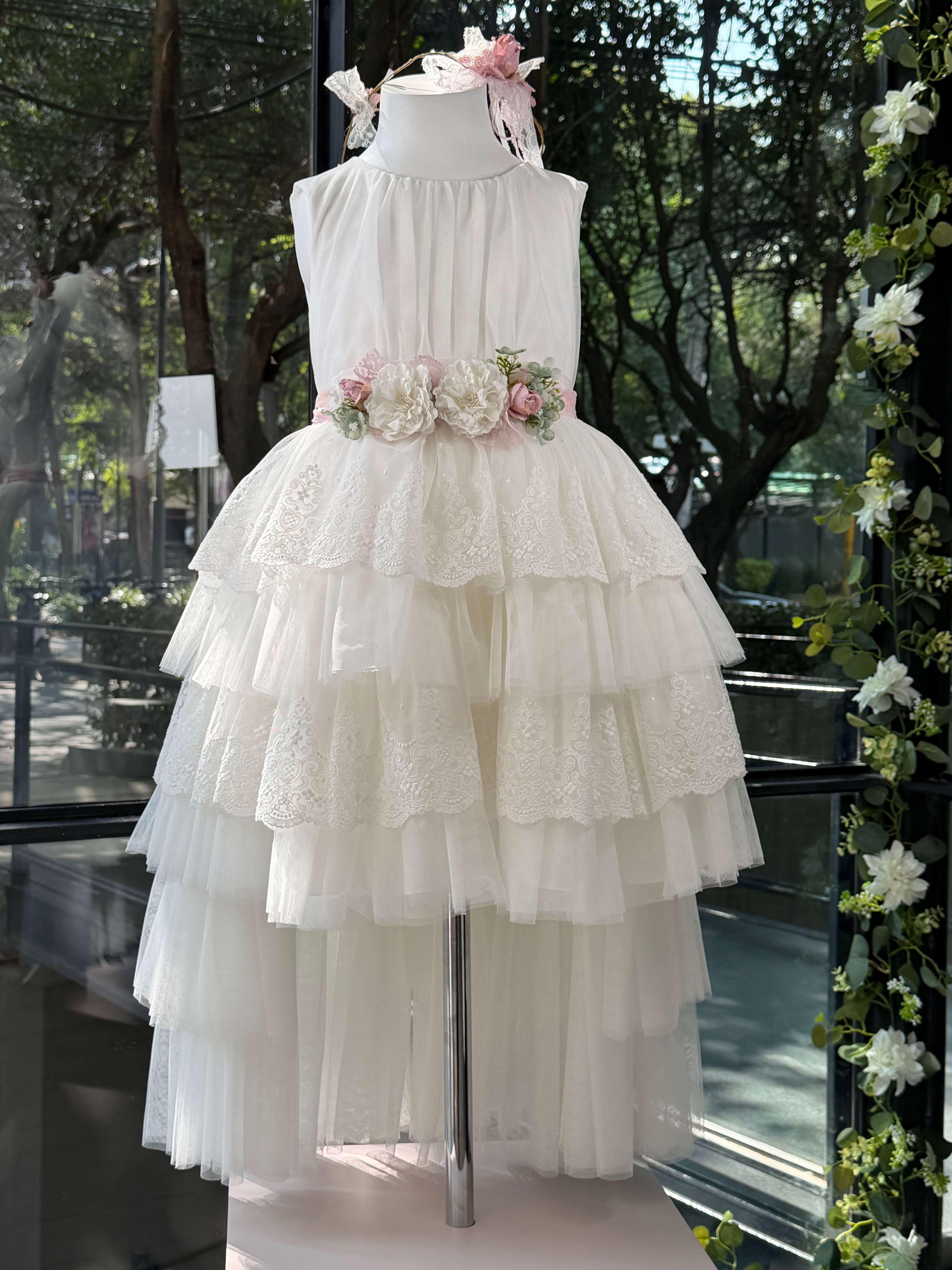 Vestido largo para eventos sociales color blanco - 141 - marca Mimilú