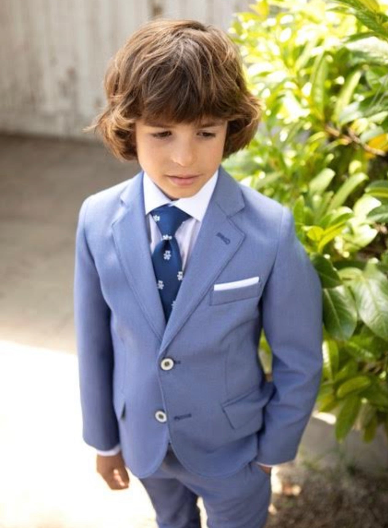 Traje completo para niño en tono celeste - marca Nova Drima