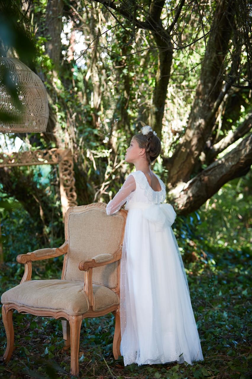 Vestido largo de comunión CAYETANA - marca Flor de C