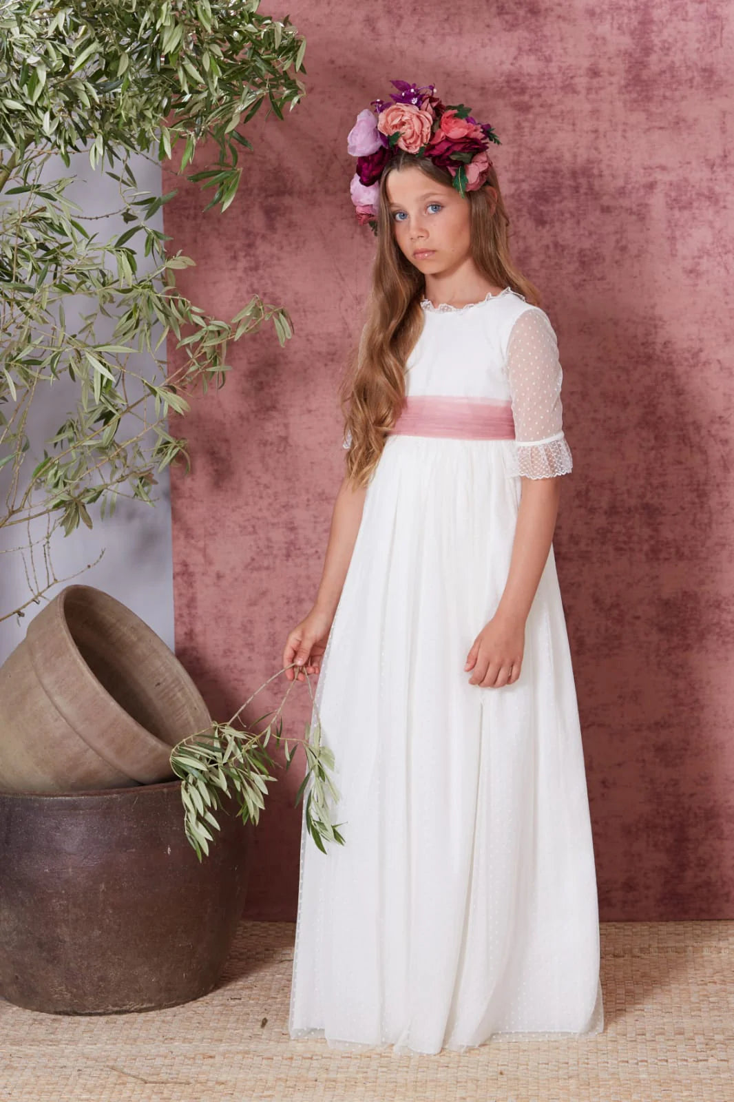 Vestido largo de comunión NICOLE - marca Flor de C