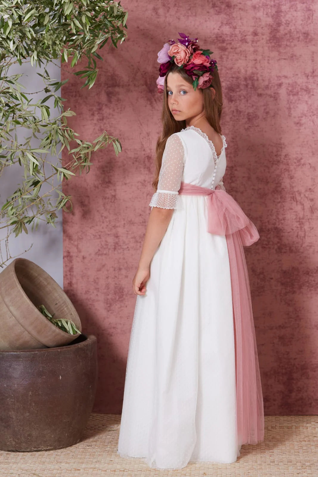 Vestido largo de comunión NICOLE - marca Flor de C