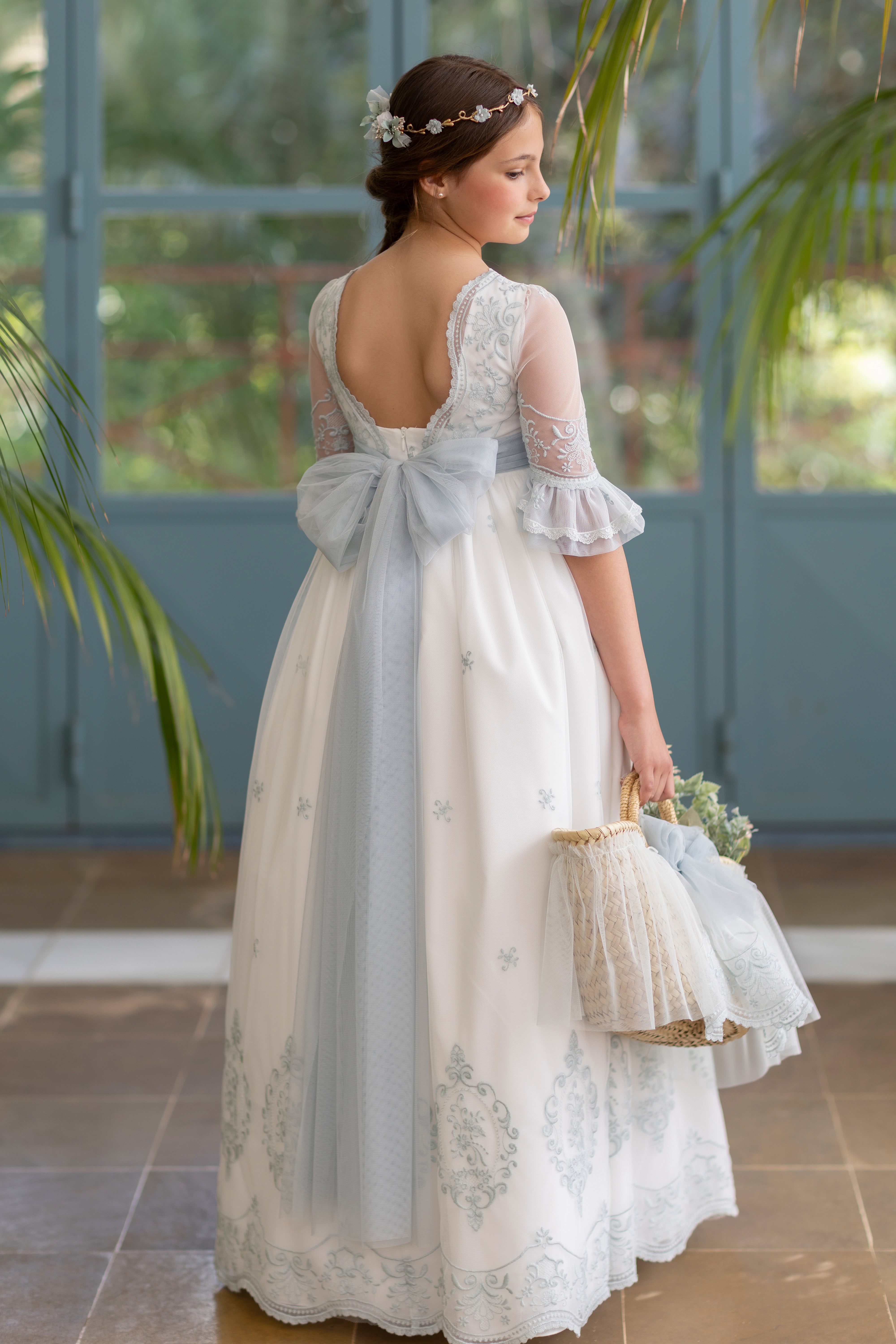 Vestido largo para comunión modelo BRISA - marca Alhuka