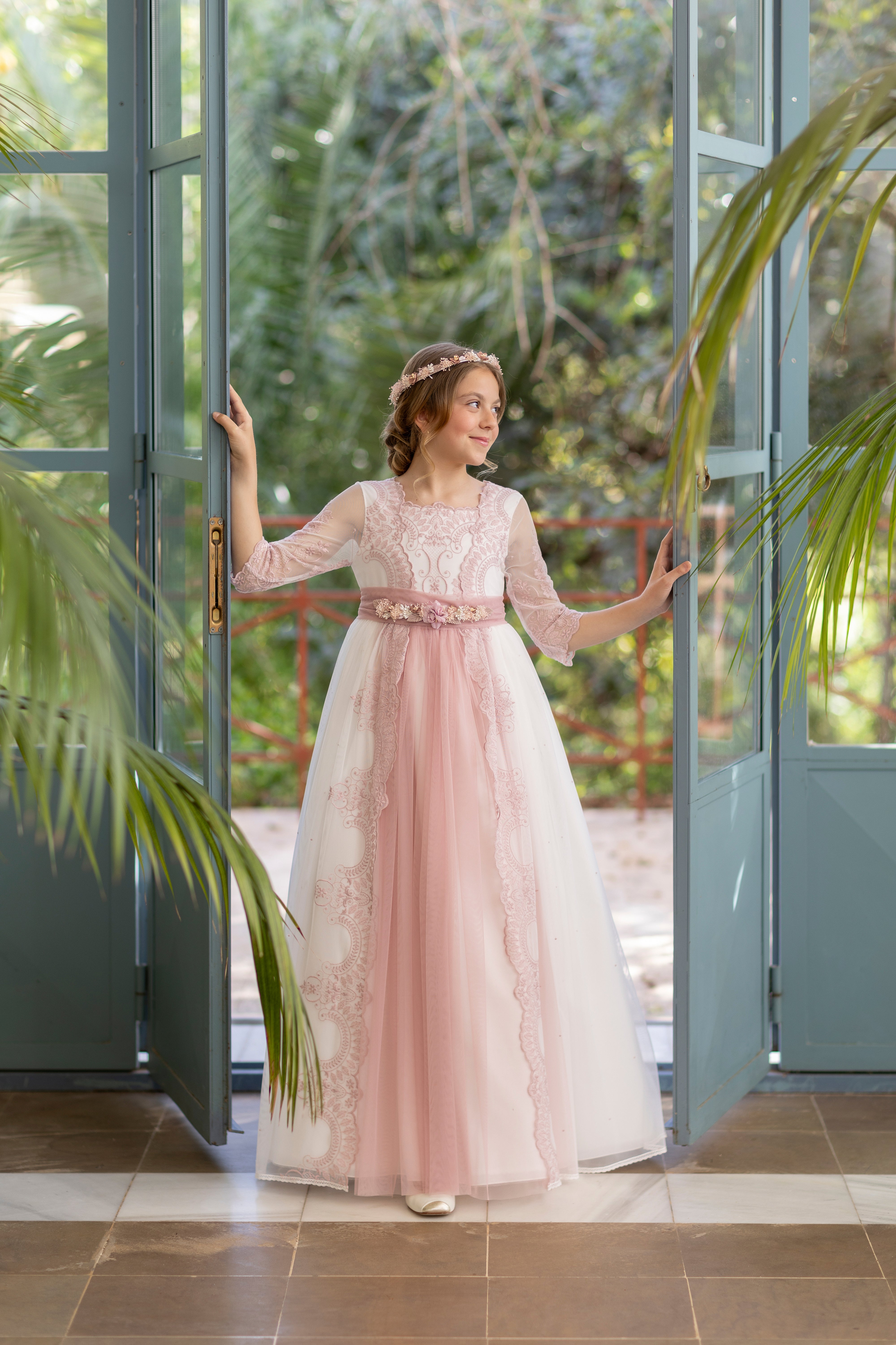 Vestido largo para comunión  modelo AZALEA - marca Alhuka