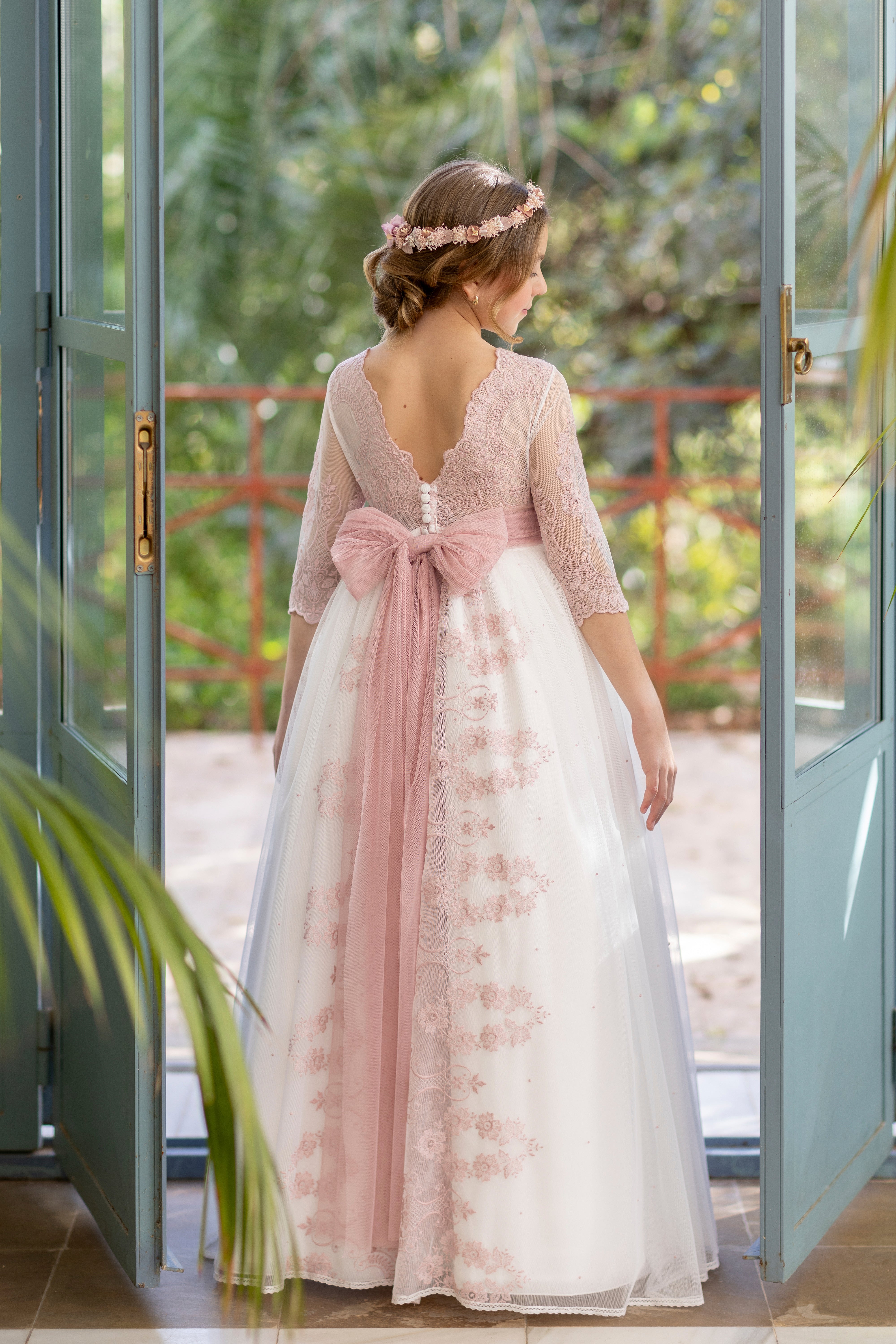 Vestido largo para comunión  modelo AZALEA - marca Alhuka