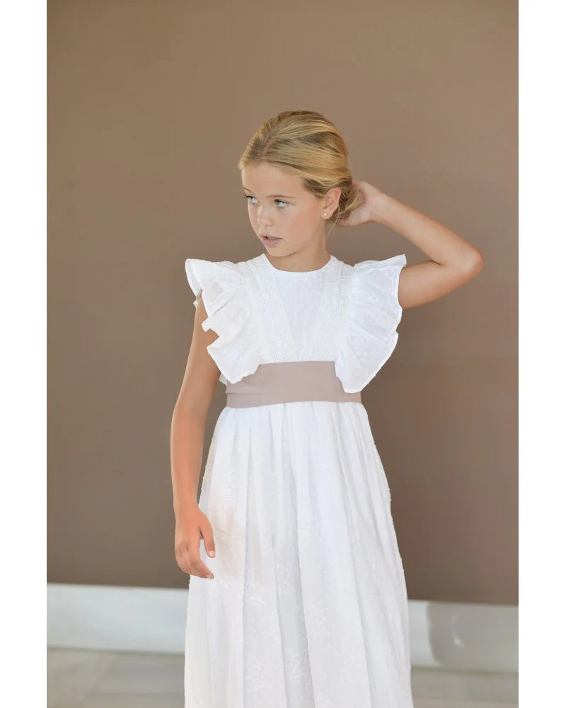 Vestido largo de comunión en tela algodón CAROLA - marca Petritas