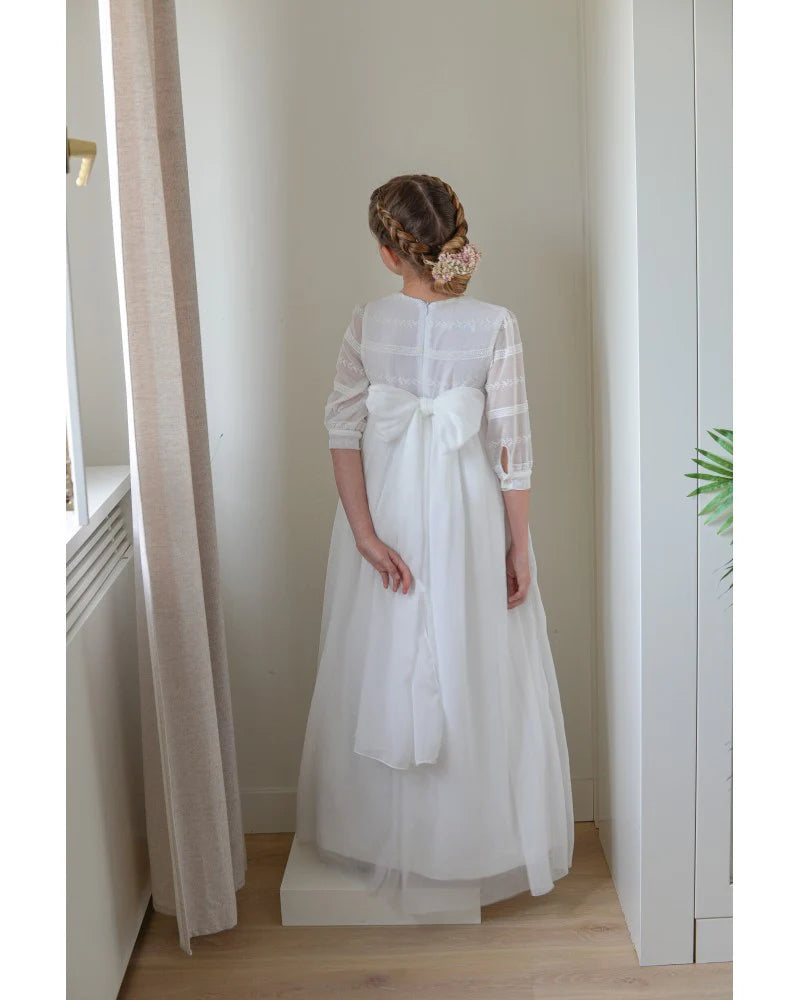 Vestido largo de comunión blanco com manga larga CONSTANTINE - marca Petritas
