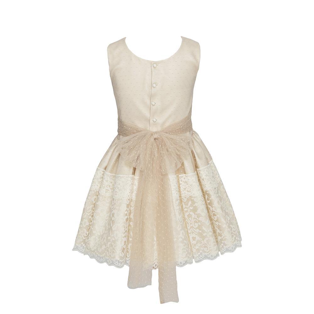 Vestido corto color beige sin manga para eventos sociales - M046 - marca Marla