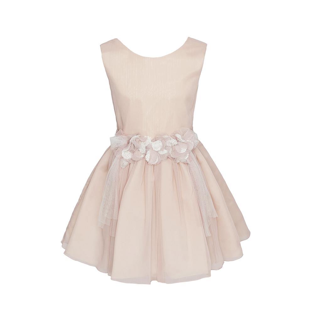 Vestido corto tono rosa palo sin manga para eventos sociales - M038 - marca Marla