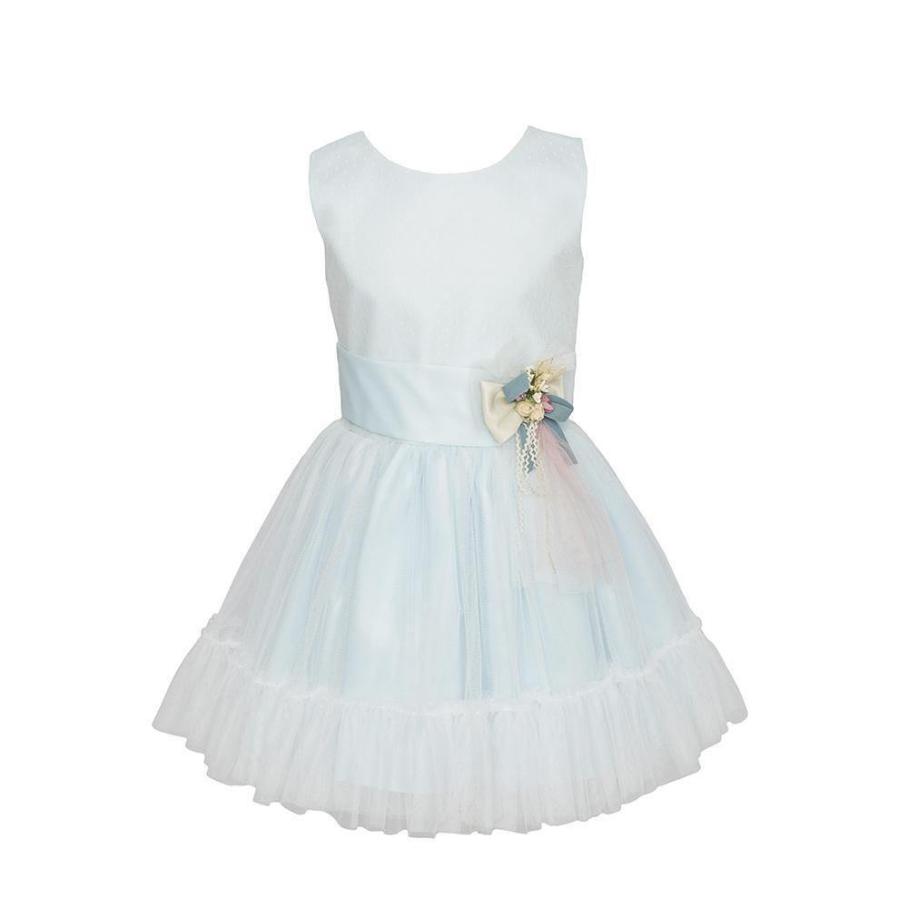 Vestido corto azul claro sin manga para eventos sociales - M052 - marca Marla