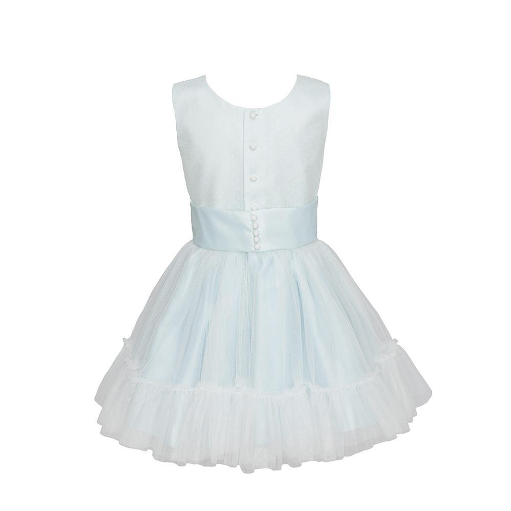 Vestido corto azul claro sin manga para eventos sociales - M052 - marca Marla